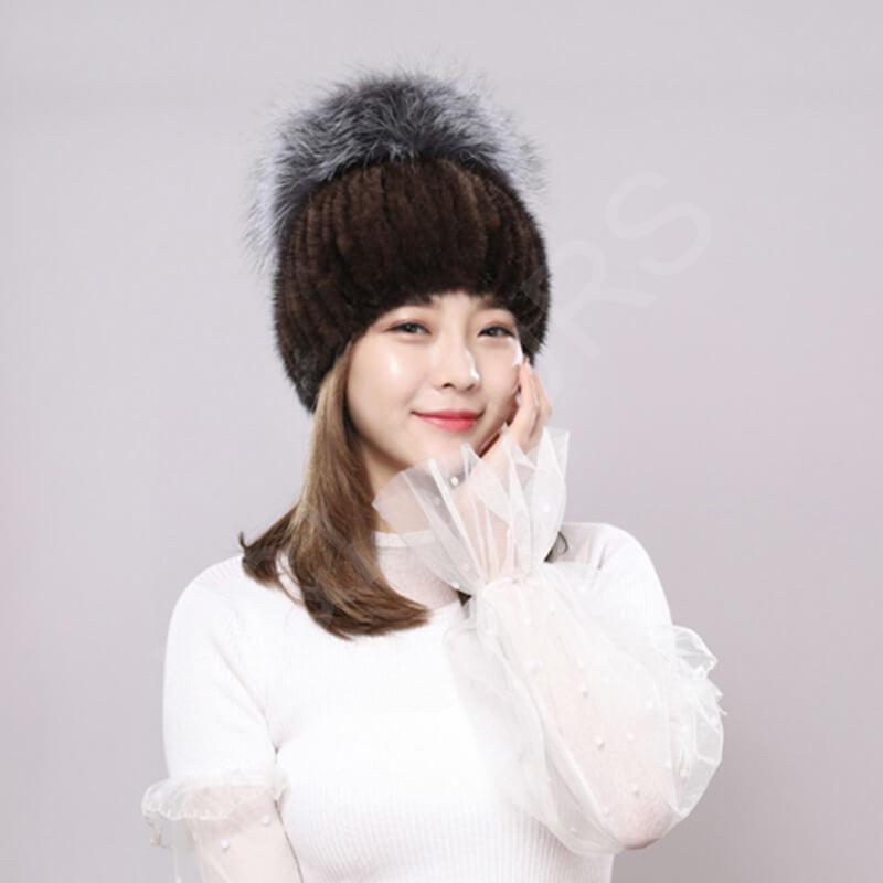 Wholesale Mink Fur Hat for Boutiques HL20C036-B Wholesale Mink Fur Hat for Boutiques HL20C036-B