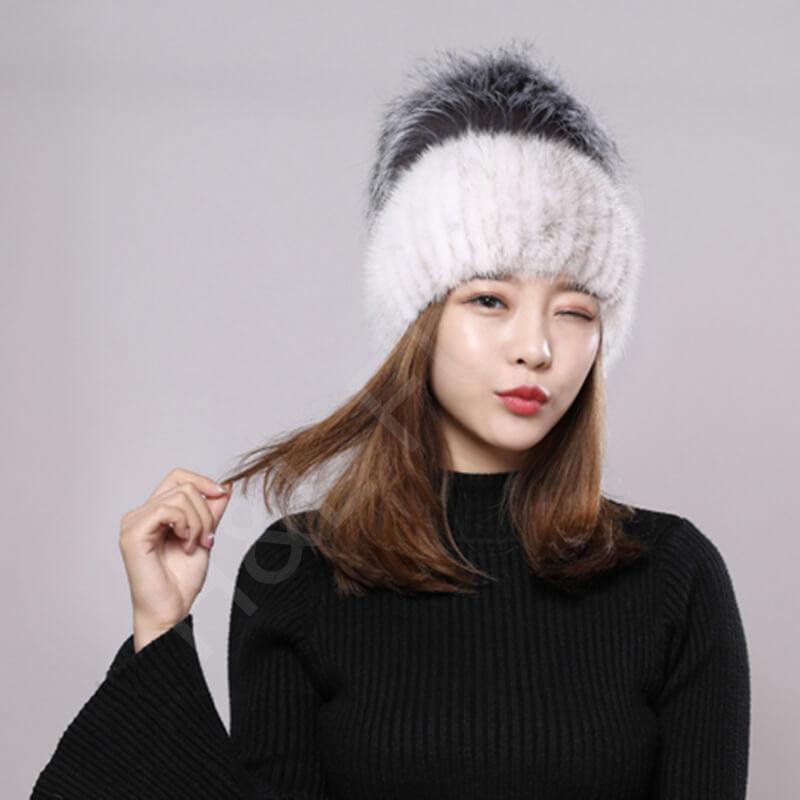 Wholesale Mink Fur Hat for Boutiques HL20C036-D Wholesale Mink Fur Hat for Boutiques HL20C036-D