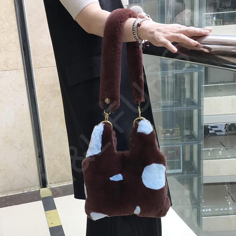 Fur crossbody bag rex rabbit bag HL20HB016-D