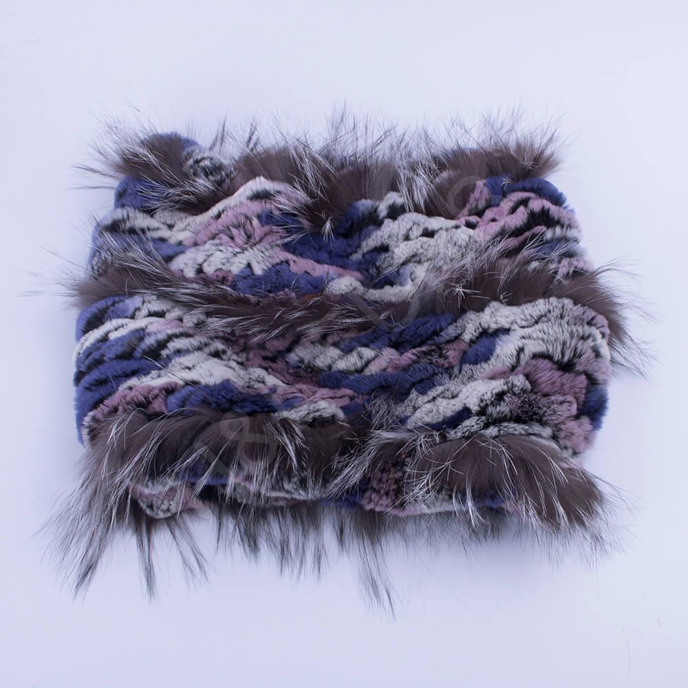 Rex rabbit fur scarf womens fox trim HL20W001-C