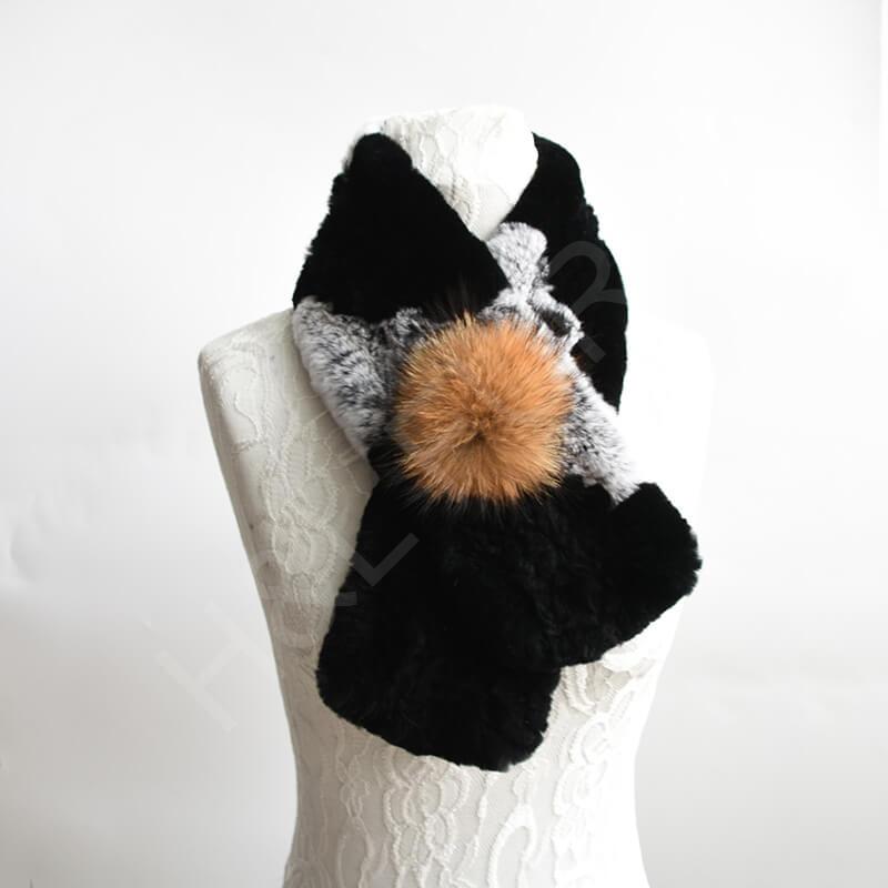 rex rabbit fur scarf HL20W008-A rex rabbit fur scarf HL20W008-A