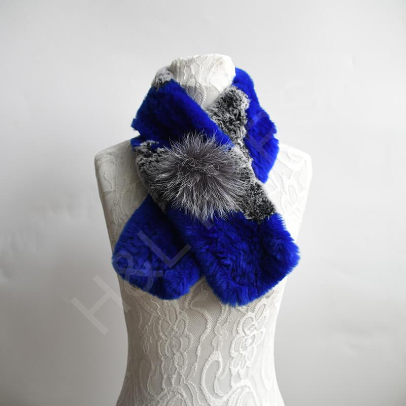 rex rabbit fur scarf HL20W008-B rex rabbit fur scarf HL20W008-B
