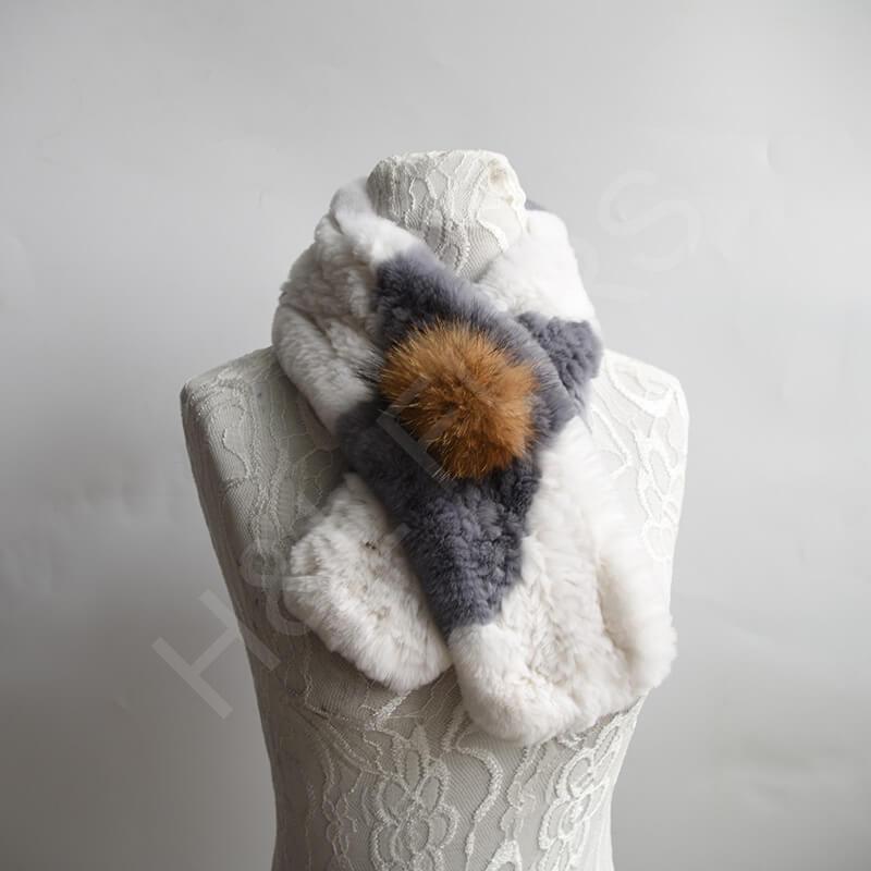 rex rabbit fur scarf HL20W008-C rex rabbit fur scarf HL20W008-C
