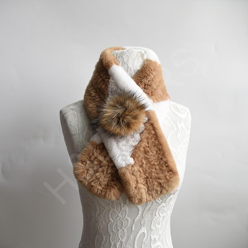 HL20W008-D rex rabbit fur scarf HL20W008-D