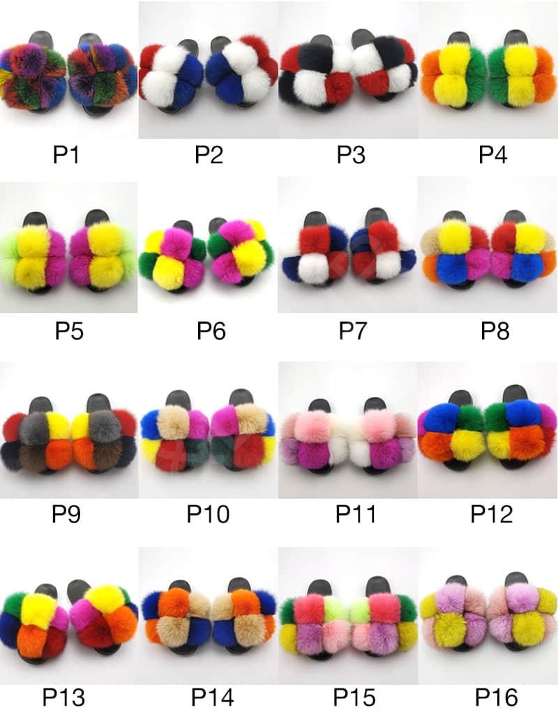 fluffy slides fur pompom slides-1