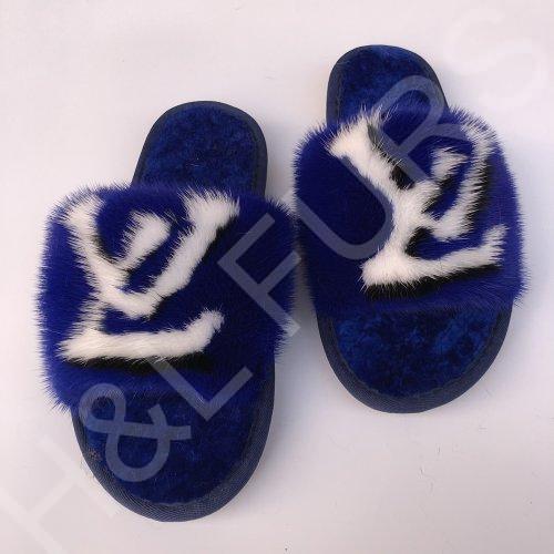 faux gucci fur slides