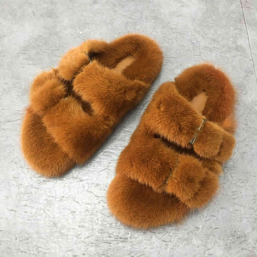 100% Mink Fur Slippers (Closed)