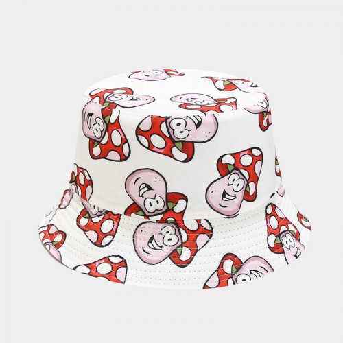 Cartoon Mushroom Pattern Bucket Hats