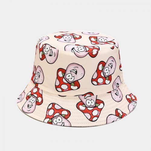 Cartoon Mushroom Pattern Bucket Hats