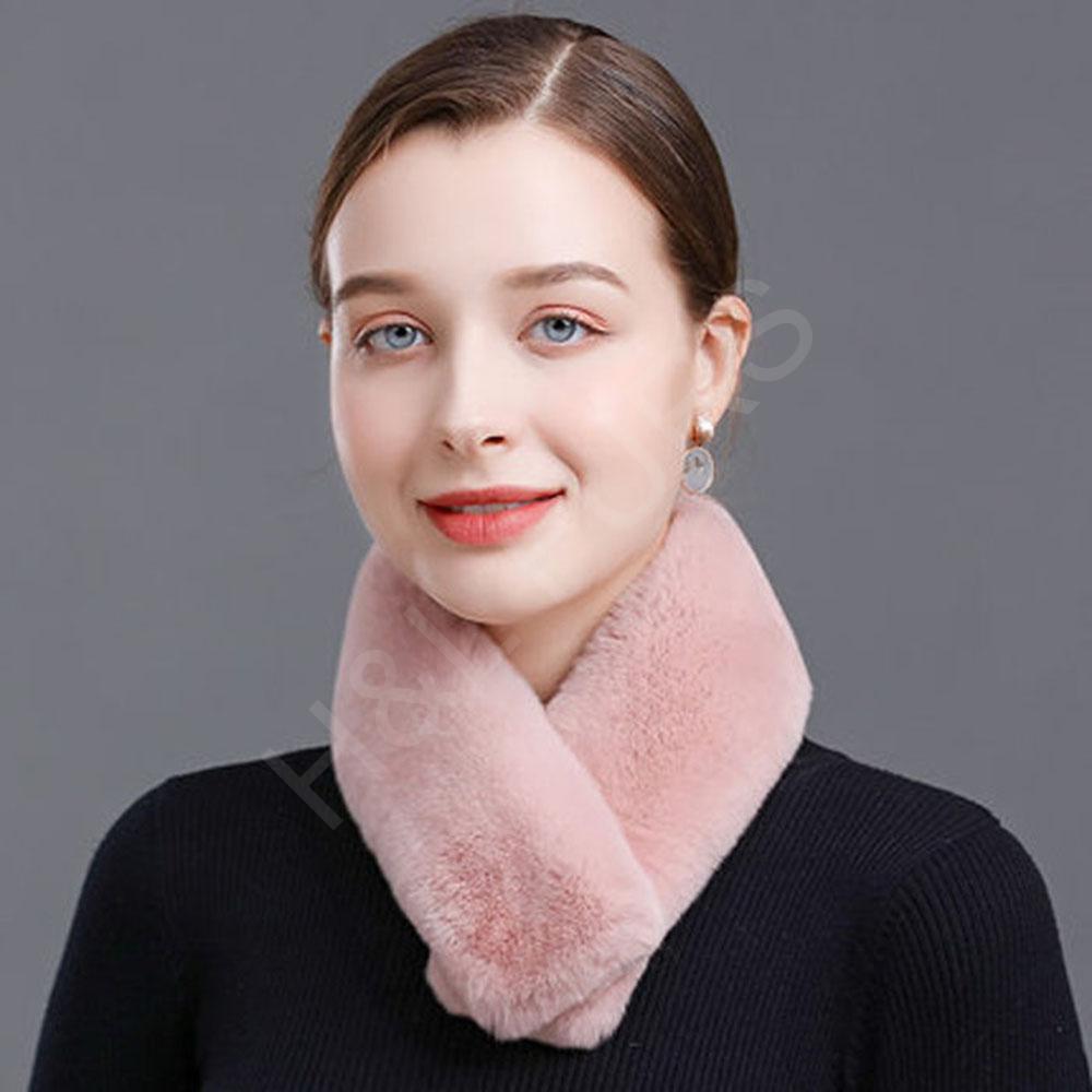 Minimalist Design Rex Rabbit Fur Scarf Real Fur Wholesale | Boutique Supply - Image 2