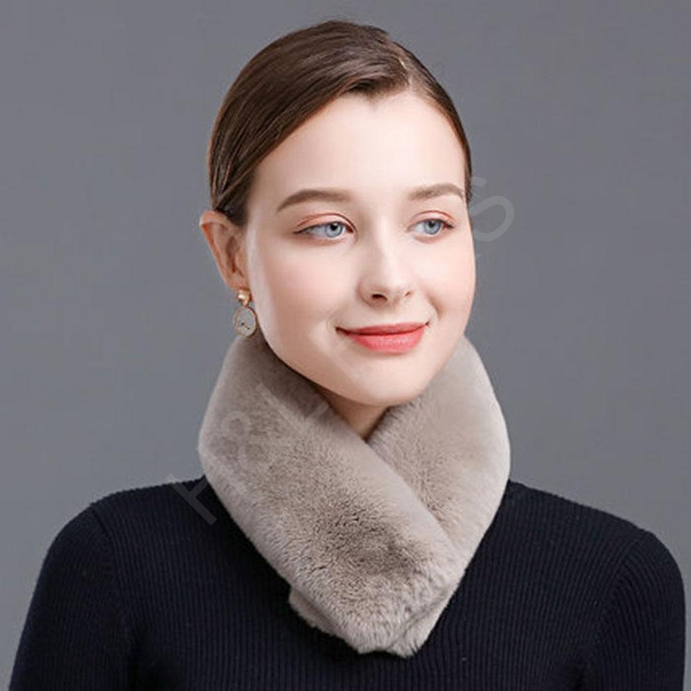 Minimalist Design Rex Rabbit Fur Scarf Real Fur Wholesale | Boutique Supply - Image 4