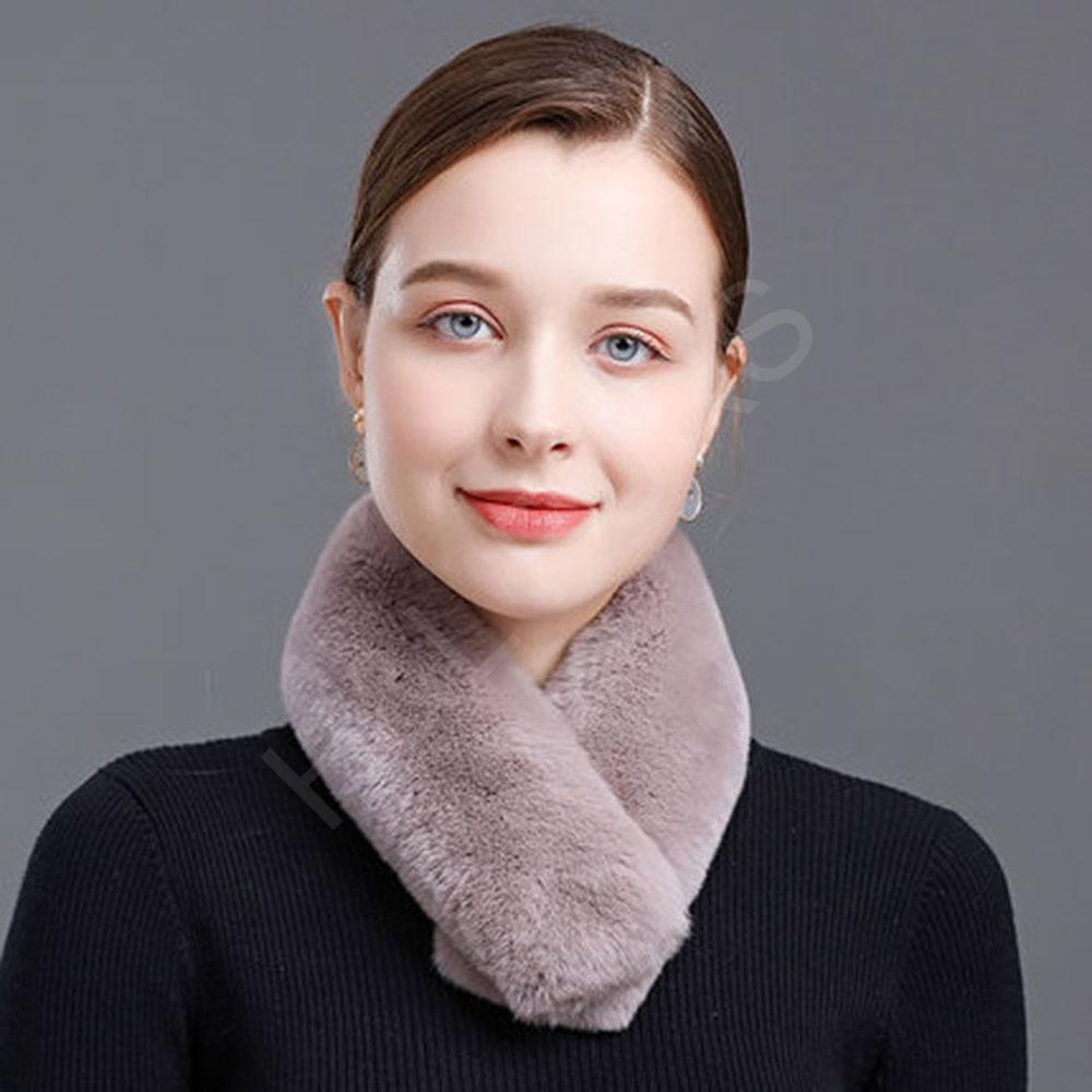 Minimalist Design Rex Rabbit Fur Scarf Real Fur Wholesale | Boutique Supply - Image 3