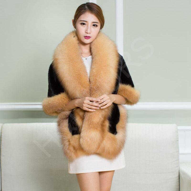 HL8W070 整貂漂金毛领